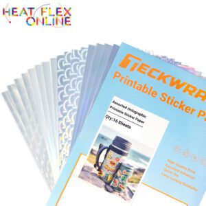 TeckWrap Inkjet Printable Assorted Holo Sticker Vinyl (16 Sheets)