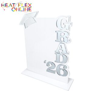 Graduation Plaque White base with Silver Lettering